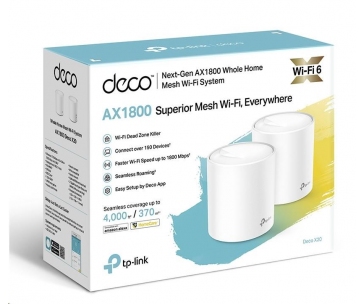 TP-Link Deco X20(2-pack) WiFi6 Mesh (AX1800, 2,4GHz/5GHz, 2xGbELAN/WAN)