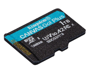 Kingston MicroSDXC karta 1TB Canvas Go! Plus, R:170/W:90MB/s, Class 10, UHS-I, U3, V30, A2 + Adaptér