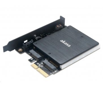 AKASA adaptér pro M.2 PCIe a M.2 SATA s RGB LED a chladičem
