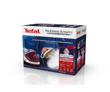 Tefal Pro Express Ultimate II GV9711E0 žehlicí systém s parním generátorem, 3000 W, 7,5 bar, anti-drip, červená