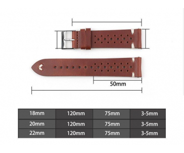 RhinoTech univerzální řemínek Genuine Leather Quick Release 22mm, červená