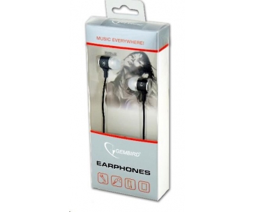 GEMBIRD sluchátka s mikrofonem MHS-EP-001 pro MP3, kovová, Black