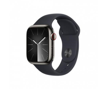 APPLE Watch Series 9 GPS + Cellular 41mm Graphite Stainless Steel Case with Midnight Sport Band - S/M
