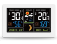 Solight TE81W meteostanice, extra velký barevný LCD, teplota, vlhkost, tlak, RCC, USB nabíjení, bílá