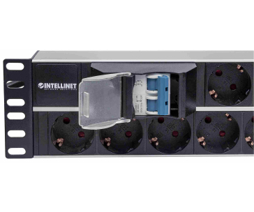 Intellinet 19" 2U Rackmount 15-Way Power Strip - German Type, rozvodný panel, 15x DE zásuvka, 3m kabel