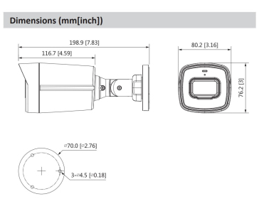 Dahua HAC-HFW1200TL-A-0360B, HDCVI kamera, 2Mpx, 1/2,7" CMOS, objektiv 3,6 mm, IR<80, IP67