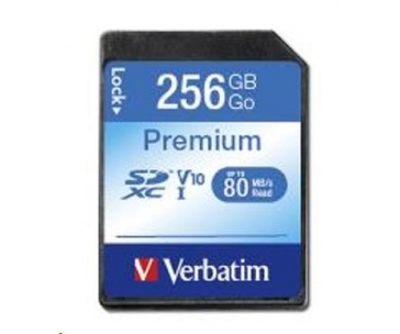 VERBATIM SDXC karta 256GB Class 10, UHS-1 (R:80/W:10 MB/s)