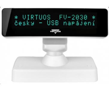 Virtuos VFD zákaznický displej Virtuos FV-2030W 2x20 9mm, USB, bílý