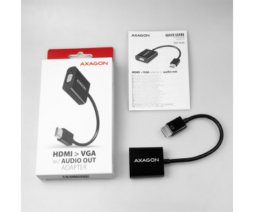 AXAGON RVH-VGAN, HDMI -> VGA redukce / adaptér, FullHD, audio výstup, micro USB nap. konektor