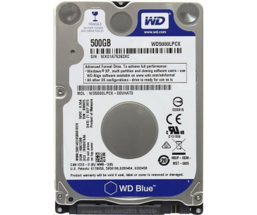 WD BLUE WD5000LPZX 500GB SATA/600 16MB cache, 2.5" AF, 7mm, CMR