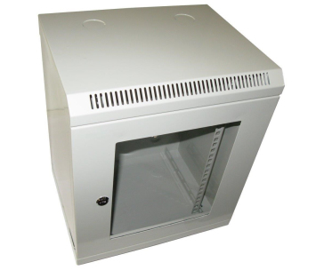 XtendLan 10" nástěnný rozvaděč 9U 350x280, nosnost 50 kg, dveře z plexiskla, svařovaný, šedý