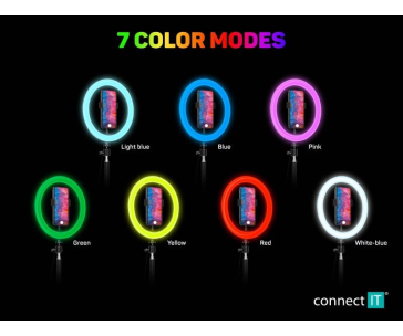 CONNECT IT Streaming Box Selfie10Ring kruhové 10" RGB LED světlo