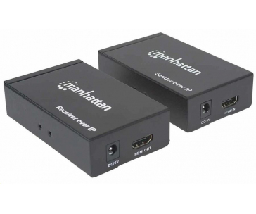 Manhattan HDMI rozdělovač, Extends 1080p Signal up to 120m with a Network Switch and Single Ethernet Cable, černá