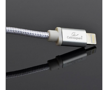 GEMBIRD Kabel USB 2.0 Lightning (IP5 a vyšší) nabíjecí a synchronizační kabel, opletený, 1,8m, stříbrný, blis