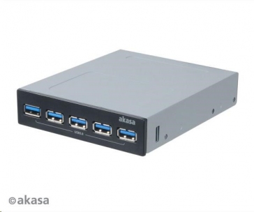 AKASA HUB USB InterConnect Pro 5S, do 3,5" pozice, 5x USB 3.0, interní