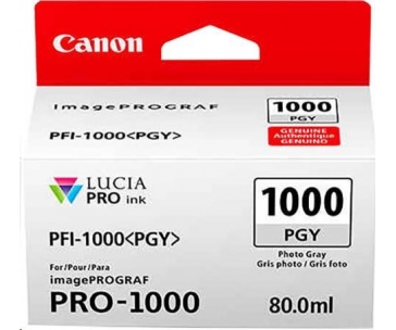 Canon CARTRIDGE PFI-1000PGY photo šedá pro ImagePROGRAF PRO-1000 (270 str.)