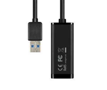 AXAGON ADE-SR, USB-A 3.2 Gen 1 - Gigabit Ethernet síťová karta, auto instal, černá