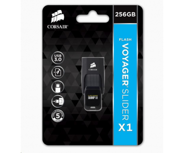 CORSAIR Flash Disk 256GB Voyager Slider X1, USB 3.0, černá