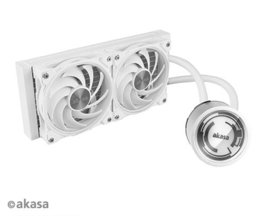 AKASA vodní chladič CPU SOHO 240 Dawn Edition, Dual radiator liquid CPU cooler ARGB LED, White
