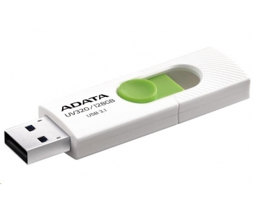 ADATA Flash Disk 128GB UV320, USB 3.1 Dash Drive, bílá/zelená