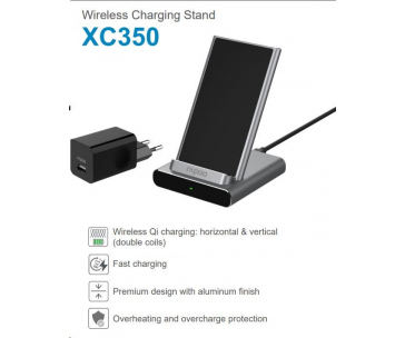 RAPOO nabíjecí stojan XC350 Wireless Charging Stand Silver