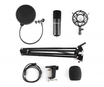 Sandberg mikrofonní sestava pro streamování, USB, černá