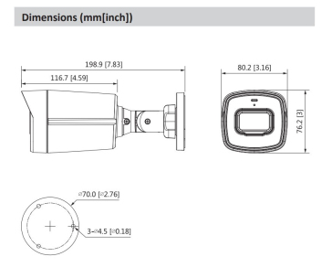 Dahua HAC-HFW1800TL-A-0360B, HDCVI kamera, 8Mpx, 1/2,7" CMOS, objektiv 3,6 mm, IR<80, IP67