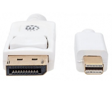 MANHATTAN kabel Mini DisplayPort Male to DisplayPort Male, 2m, White