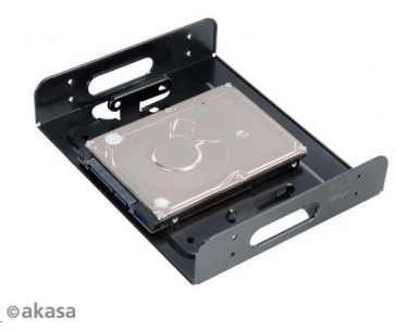 AKASA montážní kit  pro 2,5" nebo 3,5" HDD do 5,25" pozice, černý