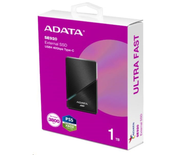 ADATA Externí SSD 1TB SE920, USB 4 Type-C, R:3800/W:3700MB/s, černá
