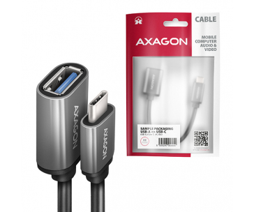 AXAGON RUCM-AFAC, kabelová redukce USB-C (M) <-> USB-A (F), 20cm, USB 3.2 Gen 1, 3A, ALU