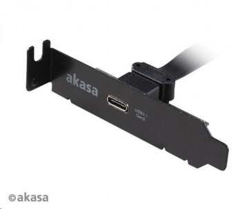 AKASA adaptér MB interní, USB 3.1, PCI závorka s Type-C konektorem, nízký profil 8cm, 50 cm
