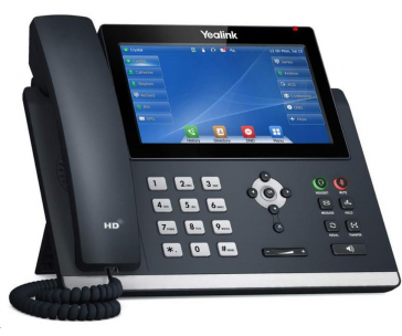 Yealink SIP-T48U IP telefon, 7" 800x480 barevný dotykový, 2x RJ45 10/100/1000, PoE, 16x SIP, 1x USB, bez adaptéru