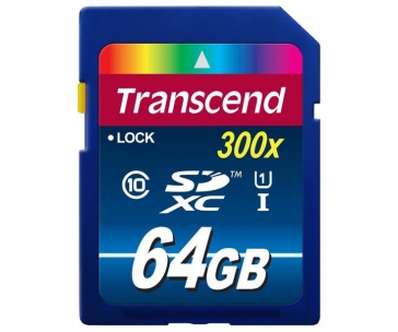 TRANSCEND SDXC karta 64GB Premium, Class 10 UHS-I 300x