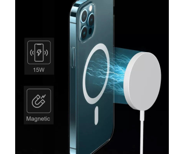 1stCOOL bezdrátová QI nabíječka 15W, přenosná, magnetická, MagSafe kompatibilní, bílá