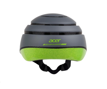 ACER Foldable Helmet (skládací helma), šedá se zeleným reflexním pruhem vzadu, velikost M (56-59 cm), 340 gr
