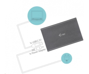 i-tec MySafe USB-C/USB-A 2x M.2 SATA Drive Metal External case with RAID 10Gbps