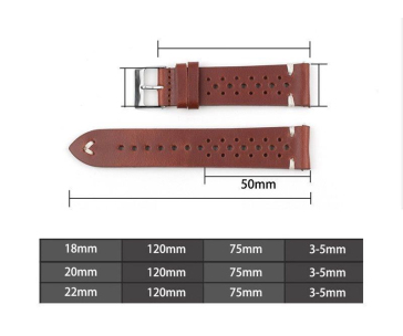 RhinoTech univerzální řemínek Genuine Leather Quick Release 18mm, červená