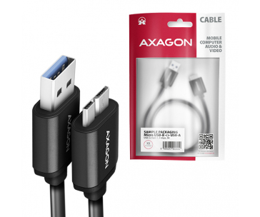 AXAGON BUMM3-AM10AB, SPEED kabel Micro-B USB <-> USB-A, 1m, USB 3.2 Gen 1, 3A, ALU, tpe, černý