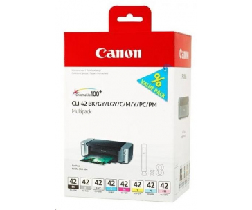 Canon CARTRIDGE CLI-42 BK/GY/LGY/C/PC/M/PM/Y MULTI-PACK 8ks pro PIXMA PRO-100, PRO-100S