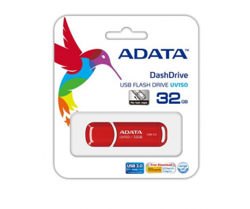ADATA Flash Disk 64GB UV150, USB 3.1 Dash Drive (R:90/W:20 MB/s) červená