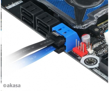 AKASA kabel  Super slim SATA3 datový kabel k HDD,SSD a optickým mechanikám, černý, 50cm, 2ks v balení