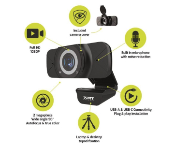 PORT USB kamera Webcam, Full HD 1080P