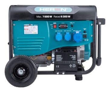 HERON 8896421 elektrocentrála benzínová 15HP/7,0kW, pro svařování, elektrický start, podvozek