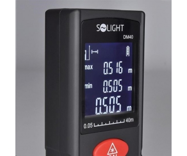 Solight laserový měřič vzdálenosti, 0,05 - 40m