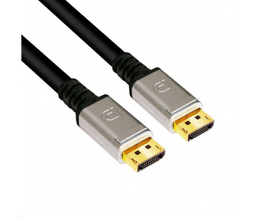 Club3D Kabel certifikovaný DisplayPort 1.4, HBR3, 8K60Hz (M/M), stříbrné koncovky, 4m, 24 AWG