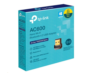 TP-Link Archer T600UB Nano WiFi5 USB adapter (AC600,2,4GHz/5GHz, Bluetooth 4.2, USB2.0)