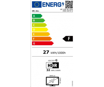 LCD HP IPS Monitor U28 4K HDR; 28" matný, 3840x2160, 10M:1, 400cd, 4ms,,HDMI,DP,USB-C;silver-black