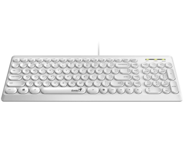 GENIUS klávesnice Slimstar Q200 White/ Drátová/ USB/ bílá/ retro design/ CZ+SK layout