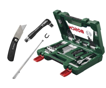 Bosch V-Line - 68dílná sada vrtáků a bitů se zavíracím nožem, teleskop. magnetem a úhlovým šroubovákem